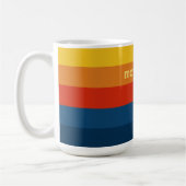 Retro Sunset Stripes met Simple Sans Serif Name Koffiemok (Links)