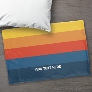 Retro Sunset Stripes met Simple Sans Serif Name Kussensloop
