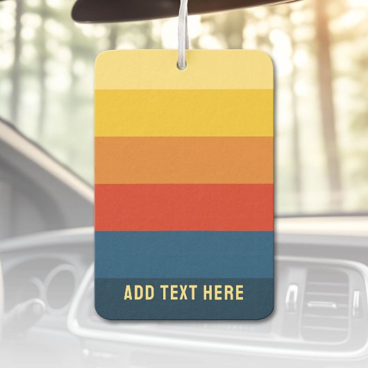 Retro Sunset Stripes met Simple Sans Serif Name Luchtverfrisser