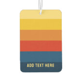 Retro Sunset Stripes met Simple Sans Serif Name Luchtverfrisser (Achterkant)