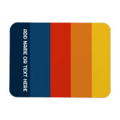 Retro Sunset Stripes met Simple Sans Serif Name Magneet (Horizontaal)