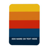 Retro Sunset Stripes met Simple Sans Serif Name Magneet (Verticaal)