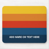 Retro Sunset Stripes met Simple Sans Serif Name Muismat (Voorkant)
