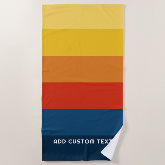 Retro Sunset Stripes met Simple Sans Serif Name Strandlaken (Voorkant)