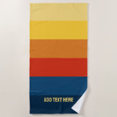Retro Sunset Stripes met Simple Sans Serif Name Strandlaken (Voorkant)