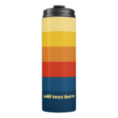 Retro Sunset Stripes met Simple Sans Serif Name Thermosbeker (Voorkant)