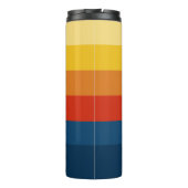 Retro Sunset Stripes met Simple Sans Serif Name Thermosbeker (Achterkant)