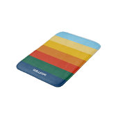 Retro Sunset Stripes with Simple Space Bold Name Badmat (Gekanteld)