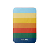 Retro Sunset Stripes with Simple Space Bold Name Badmat (Voorkant Verticaal)