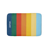 Retro Sunset Stripes with Simple Space Bold Name Badmat (Voorkant)