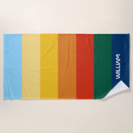 Retro Sunset Stripes with Simple Space Bold Name Strandlaken