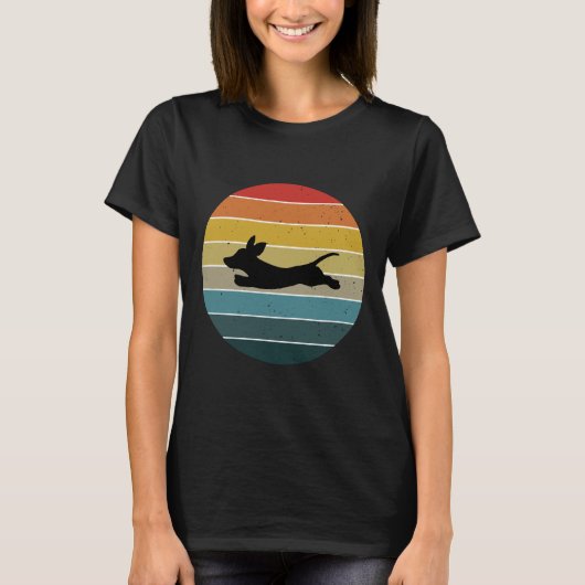 Retro Sunset Style Dachshund Lover Dachshu T-shirt (Voorkant)
