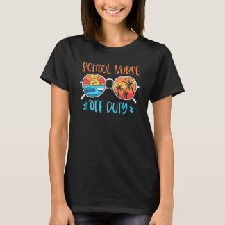 Retro Sunset Sunglazen School Nurse Off Duty Summ T-shirt