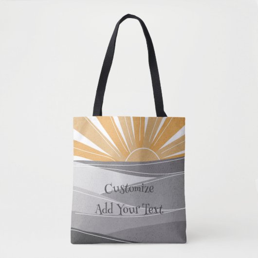 Retro Sunset Sunrise Sun met opkomst Custom Tote Bag (Voorkant)
