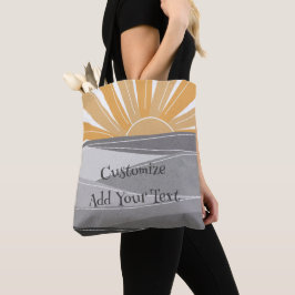 Retro Sunset Sunrise Sun met opkomst Custom Tote Bag