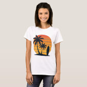 Retro Sunset Surf – Beach Vibes T-shirt (Voorkant volledig)