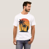 Retro Sunset Surf – Beach Vibes T-shirt (Voorkant volledig)