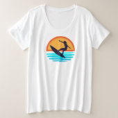 Retro Sunset Surfen _  Strandvibes Grote Maat T-shirt (Design voorkant)