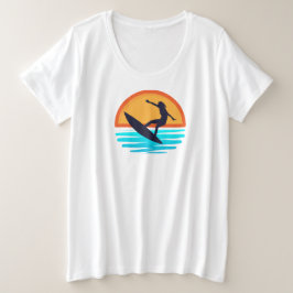 Retro Sunset Surfen _  Strandvibes Grote Maat T-shirt