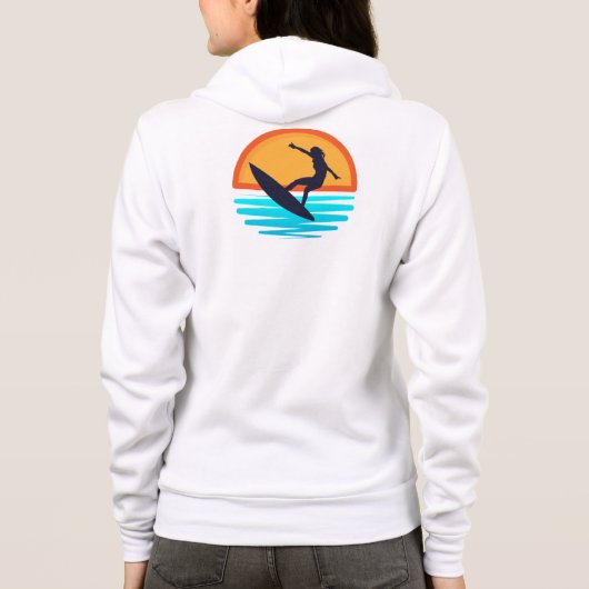 Retro Sunset Surfen _  Strandvibes Hoodie (Achterkant)