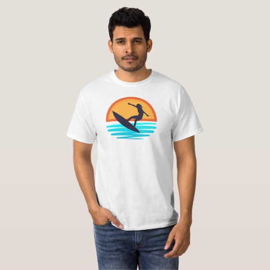 Retro Sunset Surfen _  Strandvibes T-shirt (Voorkant volledig)
