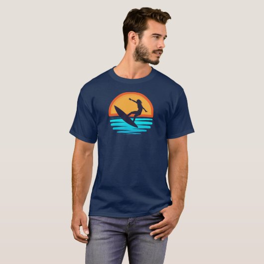 Retro Sunset Surfen _  Strandvibes T-shirt (Voorkant volledig)