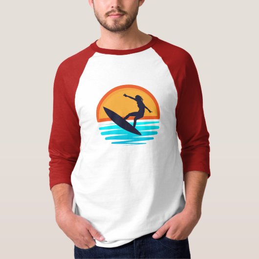 Retro Sunset Surfen _  Strandvibes T-shirt (Voorkant)