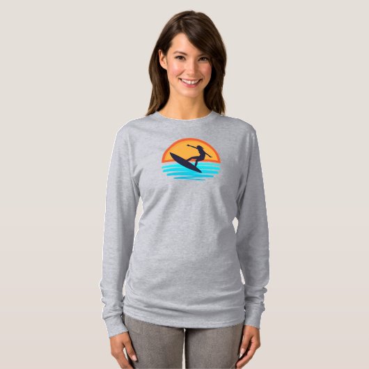 Retro Sunset Surfen _  Strandvibes T-shirt (Voorkant volledig)