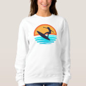 Retro Sunset Surfen _  Strandvibes Trui (Voorkant)
