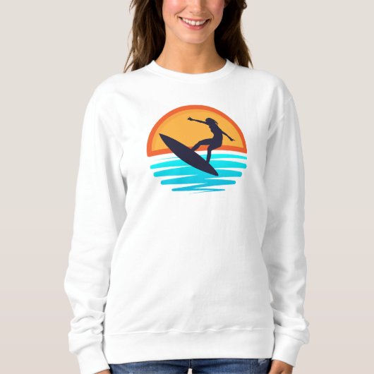 Retro Sunset Surfen _  Strandvibes Trui (Voorkant)