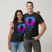 Retro Sunset Surfer Beach T-shirt (Unisex)