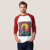 Retro Sunset T-shirt – Cool Peacock Baby (Voorkant volledig)
