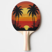 Retro Sunset Table Tennis Bat – Vintage Sunburst  Tafeltennisbatje (Voorkant)