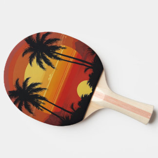 Retro Sunset Table Tennis Bat – Vintage Sunburst  Tafeltennisbatje