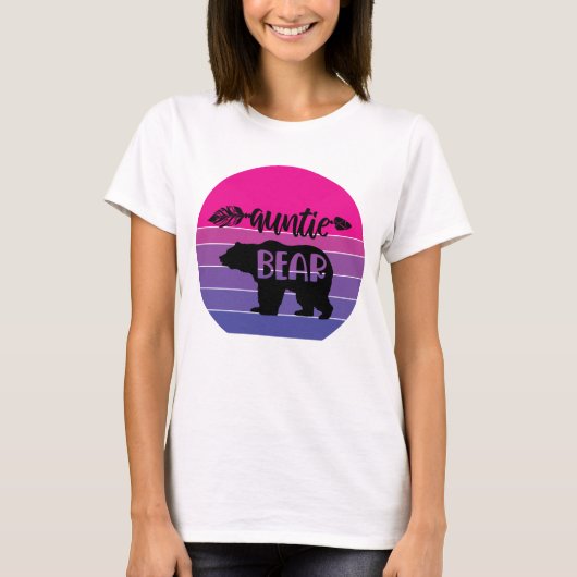 Retro Sunset Tante Beer T-shirt (Voorkant)