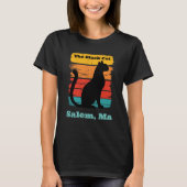 Retro Sunset the Black Cat Salem MA T-shirt (Voorkant)
