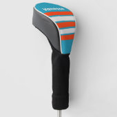 Retro Sunset Tide Rush Across Striping met Naam Golfheadcover (Schuin)