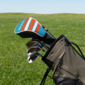 Retro Sunset Tide Rush Across Striping met Naam Golfheadcover (Insitu)