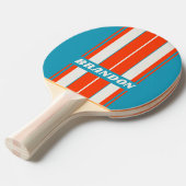 Retro Sunset Tide Rush Board Stripes met naam Tafeltennisbatje (Voorkant Gekanteld)