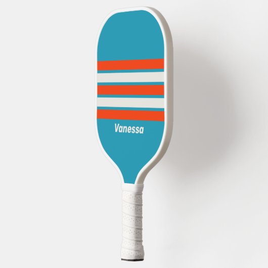 Retro Sunset Tide Rush Over Striping Met Naam Pickleball Paddle (Links)
