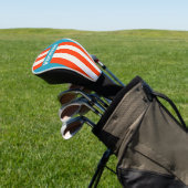 Retro Sunset Tide Rush Pin Strepen met Naam Golfheadcover (Insitu)