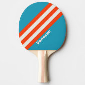 Retro Sunset Tide Rush Stripes met naam Tafeltennisbatje (Voorkant)