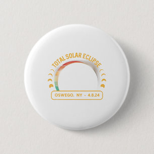 Retro Sunset Totale Zonsverduistering Oswego New Y Ronde Button 5,7 Cm