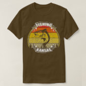 Retro  Sunset Trees Vist Kansas Fisherma T-shirt (Design voorkant)