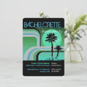 Retro Sunset Tropical Palm Tree Bachelorette Kaart (Staand voorkant)