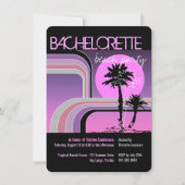 Retro Sunset Tropical Palm Tree Bachelorette Kaart (Voorkant)