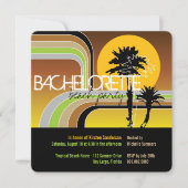 Retro Sunset Tropical Palm Tree Bachelorette Kaart (Voorkant)