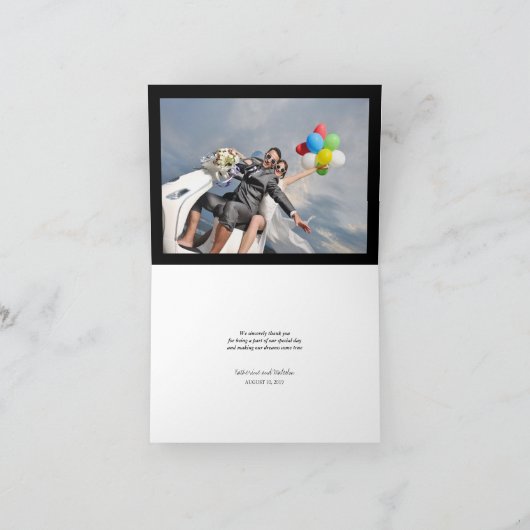 Retro Sunset Tropical Palm Trees Weddenschap Bedankkaart (Binnen)