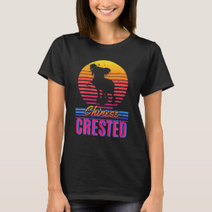 Retro Sunset Trotse Chinese Kreeft Hond T-shirt