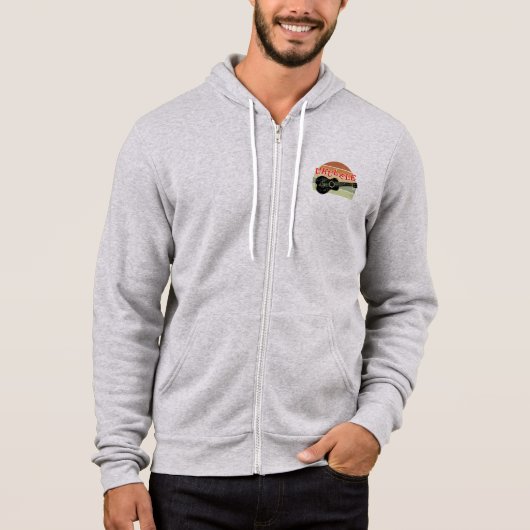 Retro Sunset Ukulele Distress Tekening Hoodie (Voorkant)